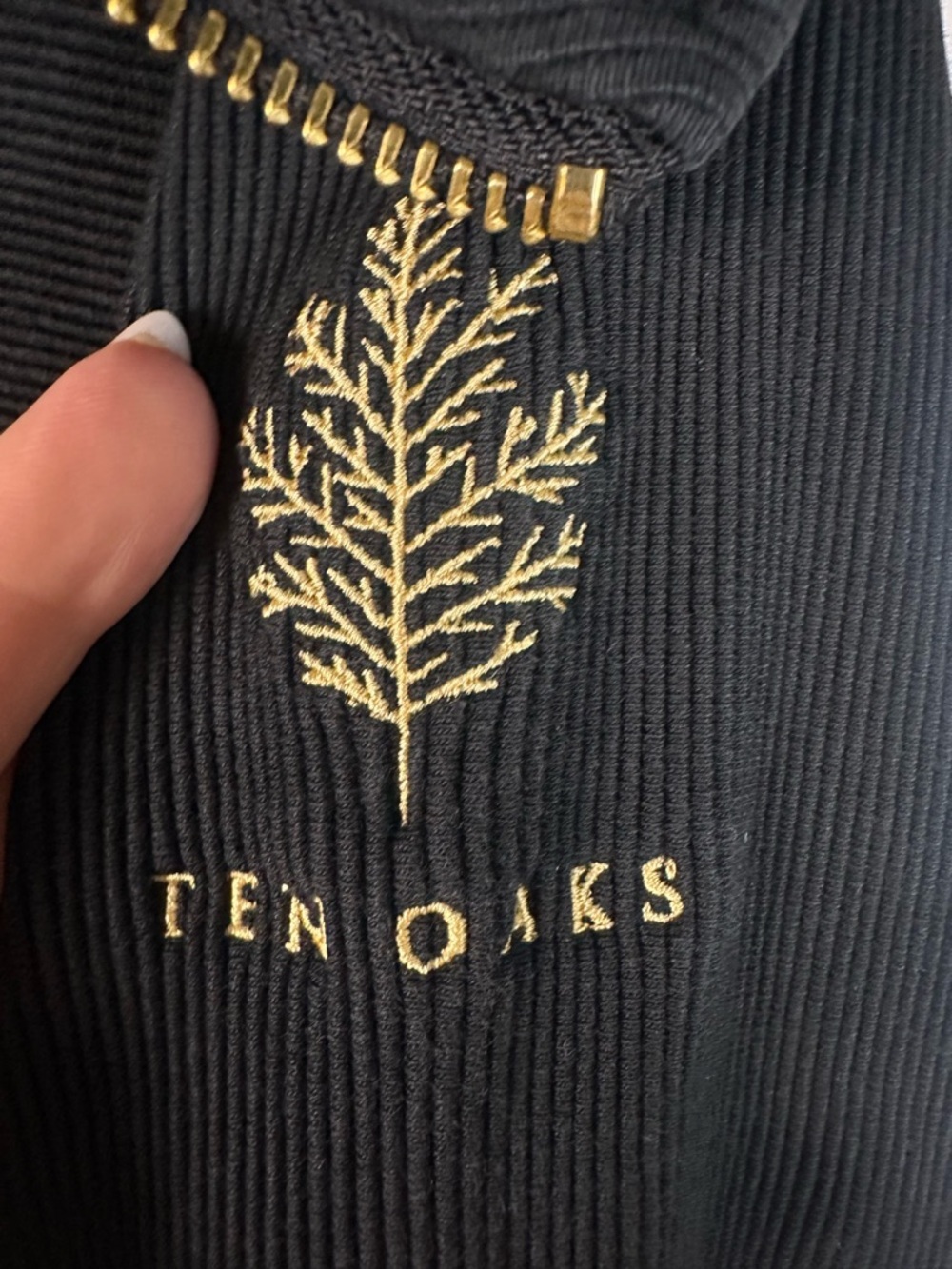 Varley Ten Oaks Logo Womens Black Quarter Zip Sweatshirt Medium Gold - Picture 7 of 8